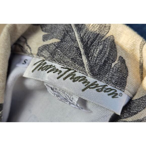 Vintage 90s  Norm Thompson Jacket sz Small Linen-Look Palm Leaves - Picture 7 of 8